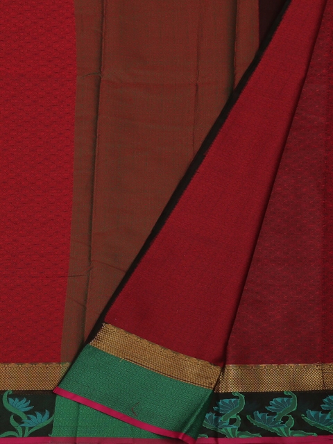 

Pothys Maroon & Green Jute Silk Woven Design Saree