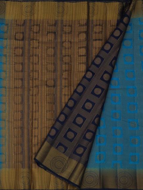 

Pothys Blue & Brown Jute Silk Woven Design Saree