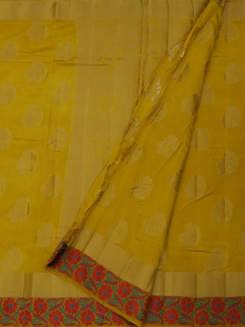 

Pothys Mustard Yellow Woven Design Jute Silk Saree