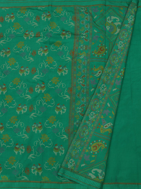 

Pothys Green Checked Saree