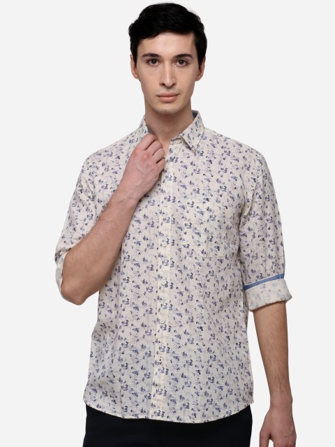 

JADE BLUE Men Cream-Coloured Tailored Fit Printed Casual Shirt