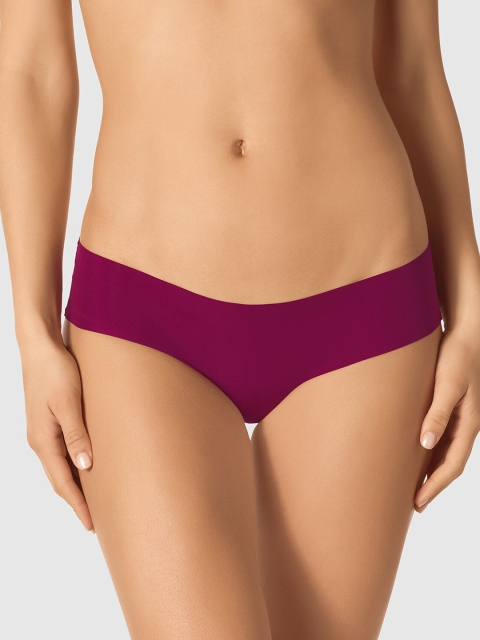 

La Senza Women Burgundy Solid No-Show Bikini Briefs 11137586-04CN