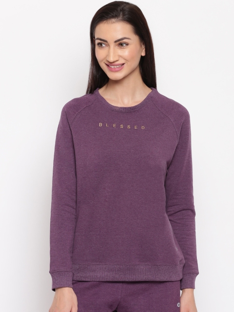 

Enamor Women Purple Relaxed Fit Basic Sweat Shirt