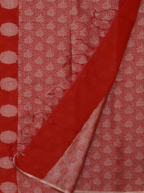 

Pothys Red & Off-White Cotton Blend Woven Design Saree