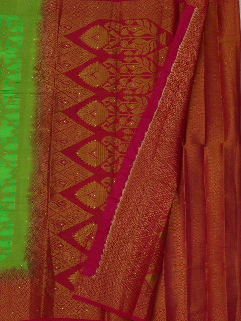

Pothys Green & Red Jute Silk Woven Design Banarasi Saree