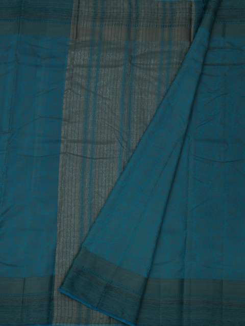

Pothys Blue & Grey Jute Silk Striped Saree