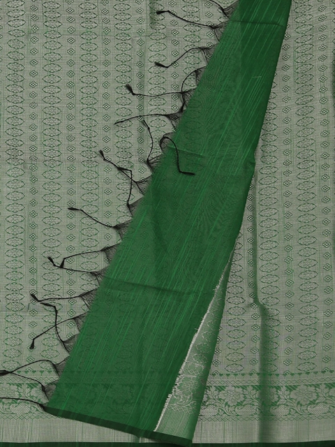 

Pothys Green & Off-White Cotton Blend Woven Design Saree