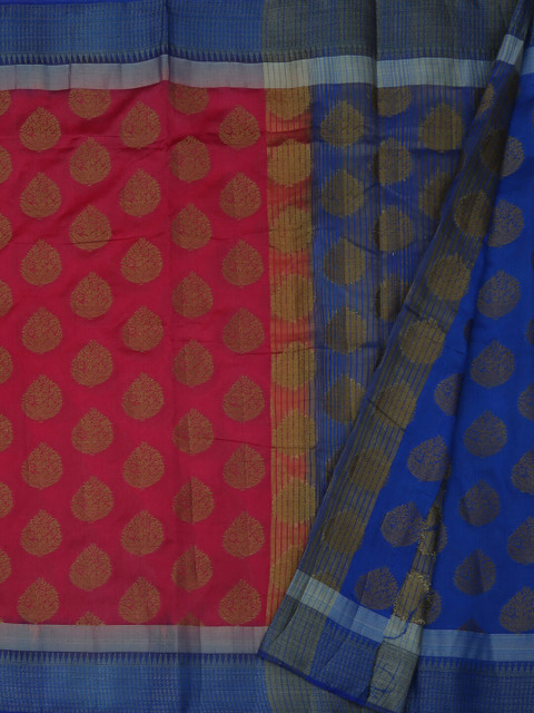 

Pothys Pink & Blue Jute Silk Woven Design Saree