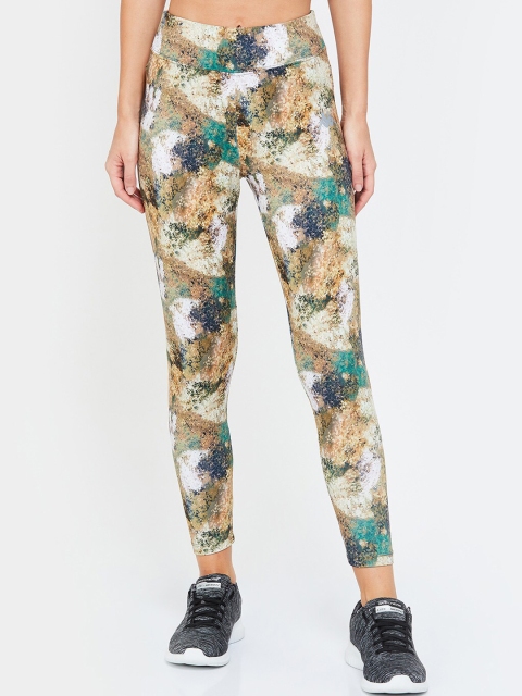 

Kappa Women Olive Brown & Blue Printed Knitted Tights