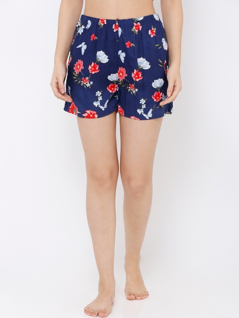 

Heart 2 Heart Women Blue Printed Lounge Shorts