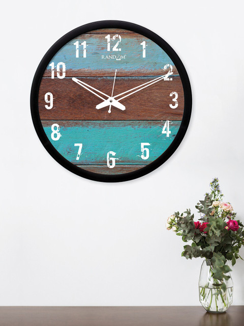 

RANDOM Blue & Brown Round Printed 30.5 cm Analogue Wall Clock
