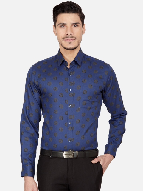 

Oxemberg Men Blue Slim Fit Printed Formal Shirt