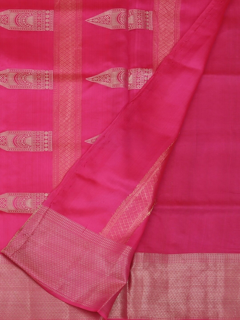 

Pothys Green & Pink Jute Silk Woven Design Saree