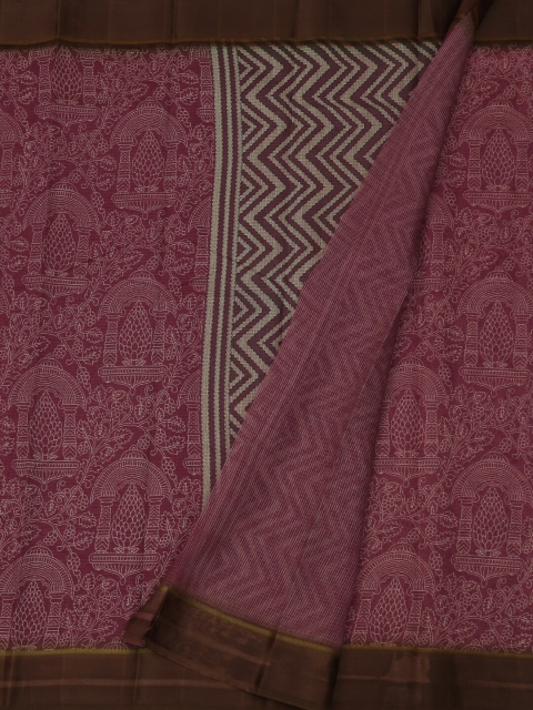 

Pothys Pink & White Jute Silk Printed Saree