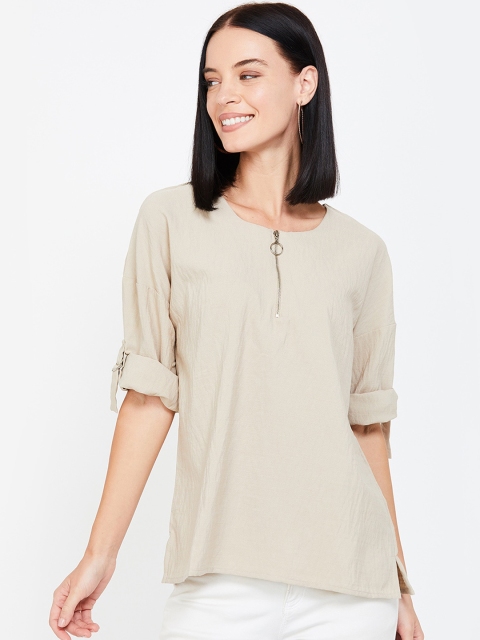 

Fame Forever by Lifestyle Women Beige Solid Top