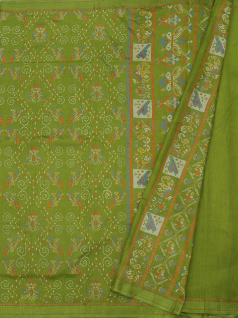 

Pothys Green & Beige Jute Silk Printed Saree