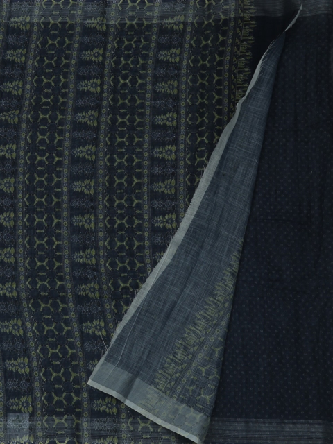 

Pothys Grey & Blue Pure Linen Printed Saree