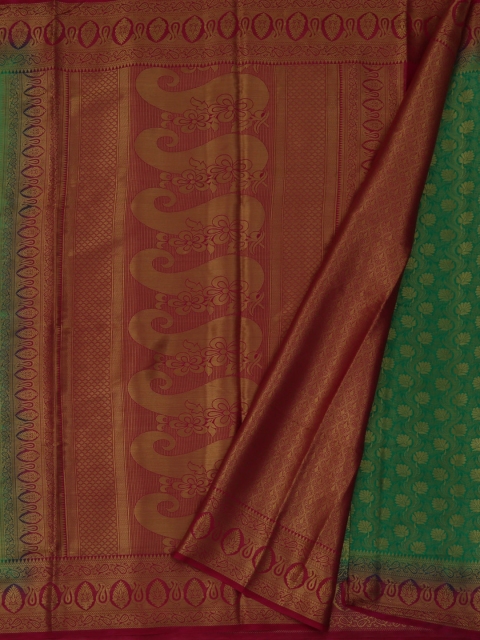 

Pothys Green & Red Jute Silk Woven Design Saree