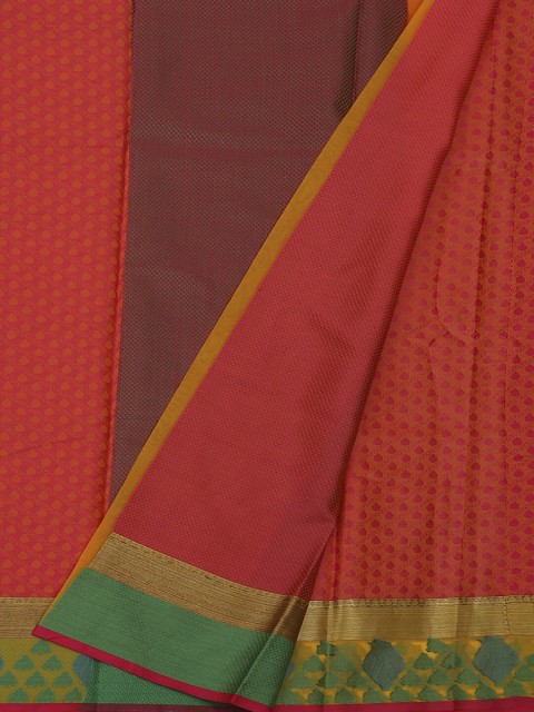 

Pothys Red Printed Jute Silk Saree