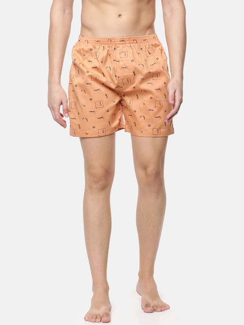 

Cross Court Men Orange Printed Pure Cotton Boxers CCBX223