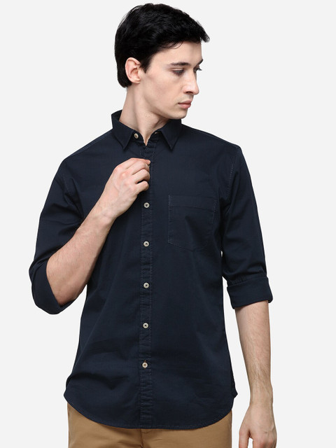 

JADE BLUE Men Black Slim Fit Solid Casual Shirt