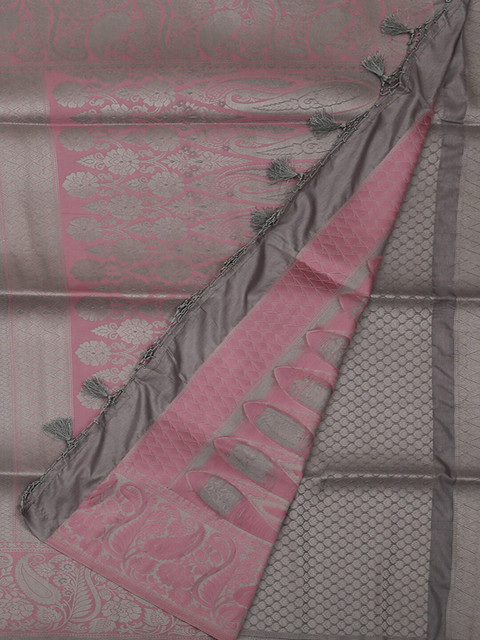

Pothys Grey & Pink Art Silk Woven Design Saree