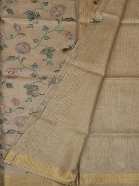 

Pothys Beige & Gold-Toned Art Silk Woven Design Saree