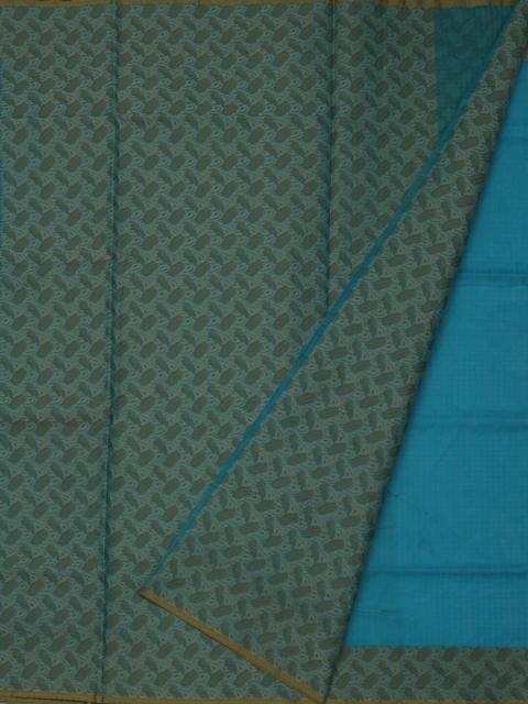 

Pothys Blue & Green Jute Cotton Printed Saree