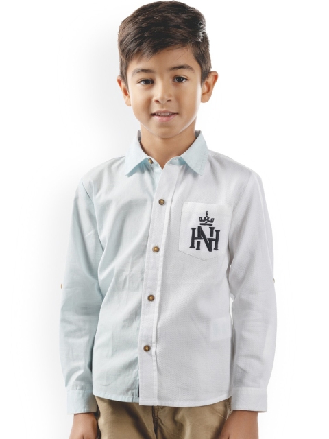 

Cherry Crumble Unisex Kids Blue Regular Fit Solid Casual Shirt