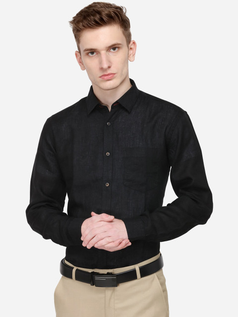 

JADE BLUE Men Black Tailored Fit Solid Formal Shirt