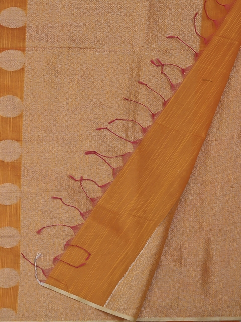

Pothys Orange Woven Design Cotton Blend Saree