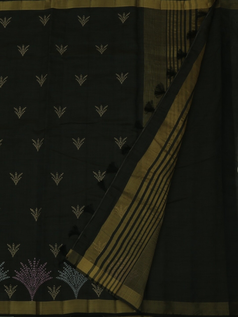 

Pothys Black & Gold-Coloured Jute Silk Woven Design Saree