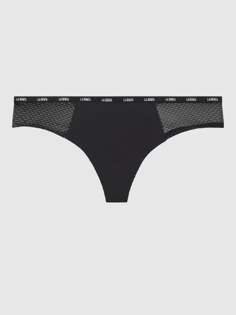 

La Senza Women Black & White Solid Remix Thongs 11152320-03YZ