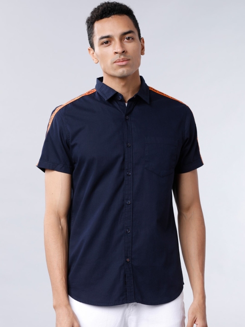 

Ecko Unltd Men Navy Blue Slim Fit Solid Casual Shirt