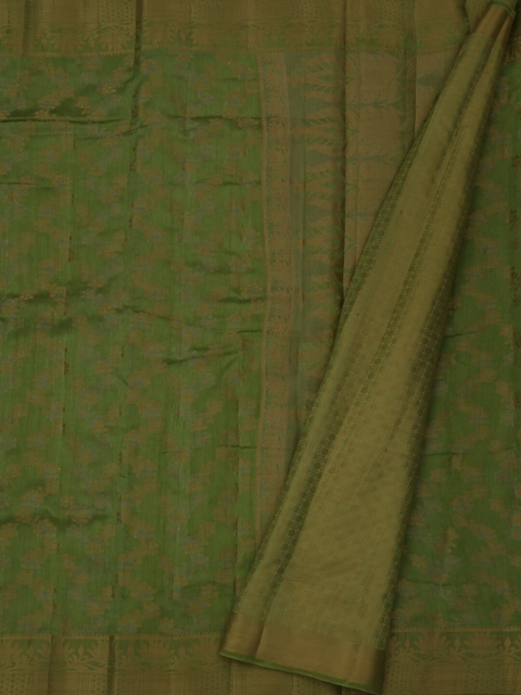 

Pothys Olive Green & Gold-Coloured Jute Silk Woven Design Saree