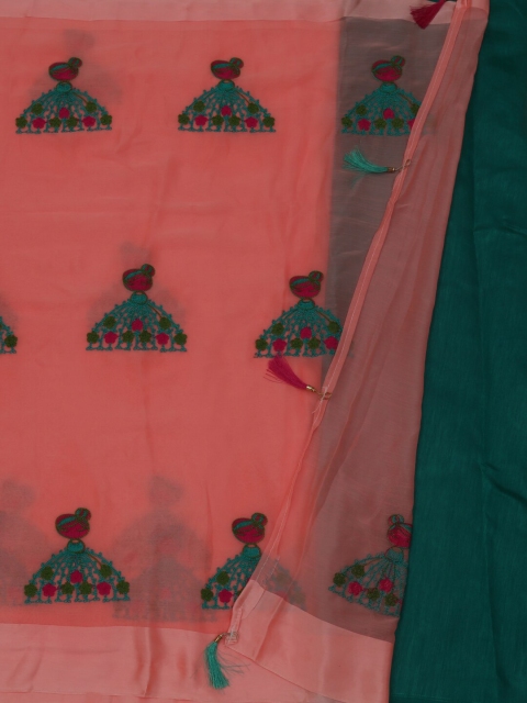 

Pothys Pink Embroidered Poly Georgette Saree