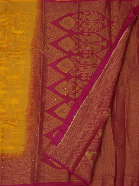 

Pothys Yellow & Red Jute Silk Woven Design Saree