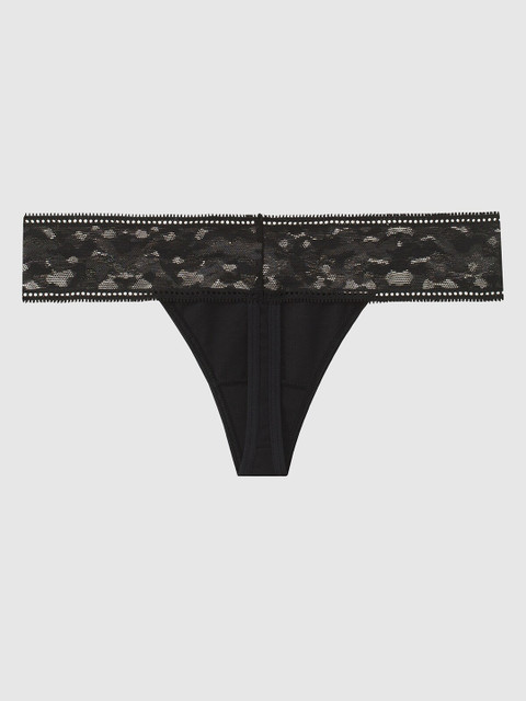 

La Senza Women Black Lace Remix Thongs 11140828-03