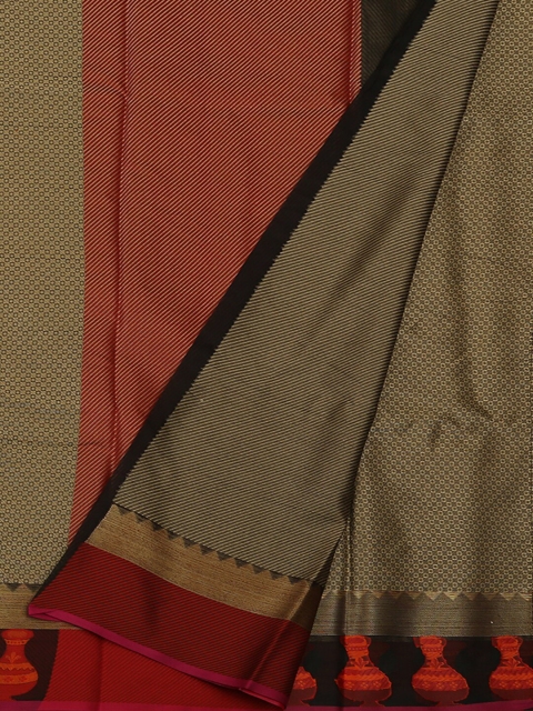 

Pothys Beige & Orange Jute Silk Woven Design Saree