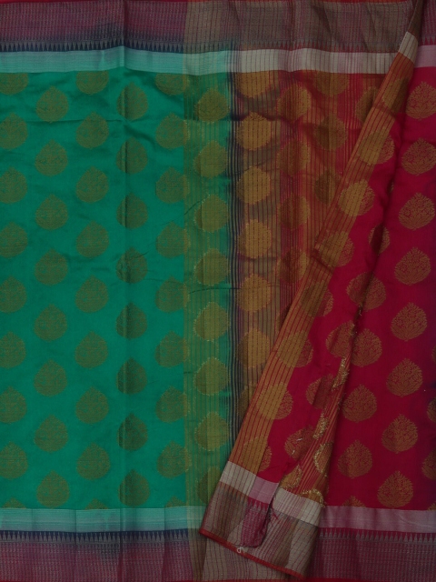 

Pothys Green Woven Design Jute Silk Saree