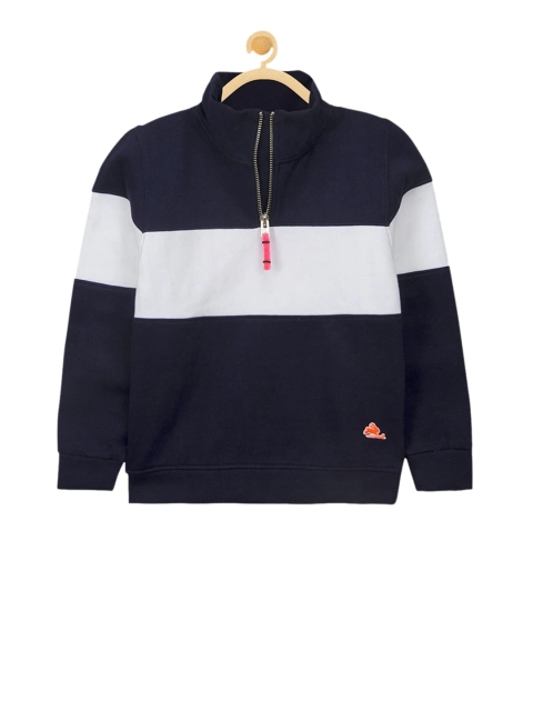 

Cherry Crumble Unisex Kids Blue & White Colourblocked Sweatshirt