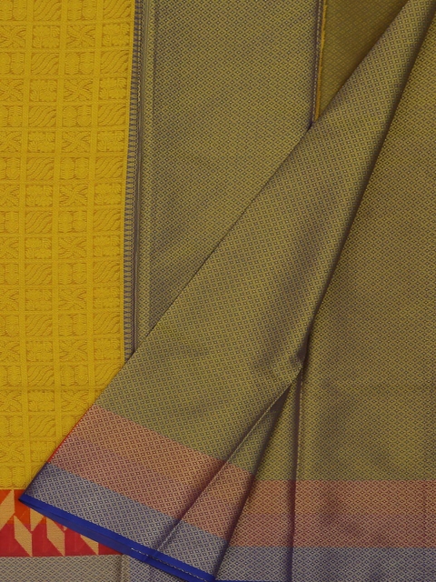 

Pothys Mustard Yellow Woven Design Jute Silk Saree