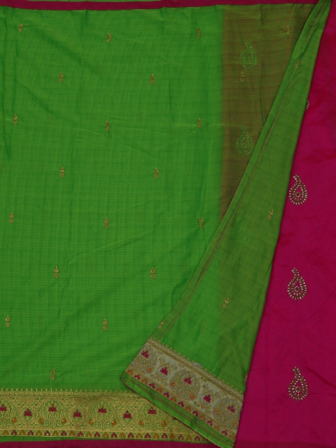 

Pothys Green Embellished Poly Georgette Saree