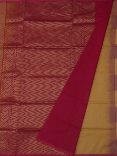 

Pothys Cream-Coloured & Red Silk Cotton Woven Design Saree