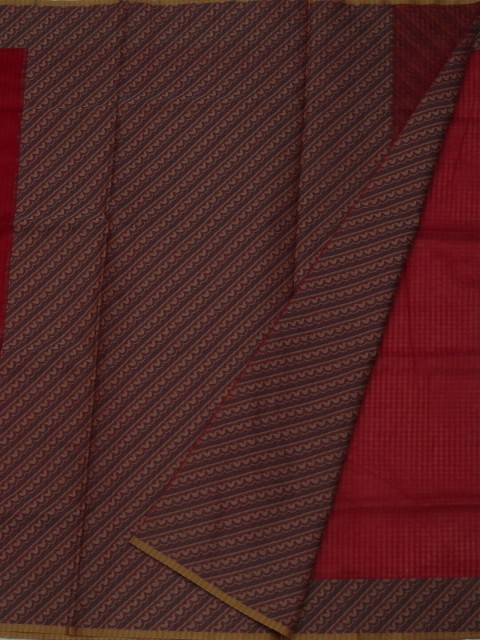 

Pothys Red & Brown Jute Cotton Woven Design Saree