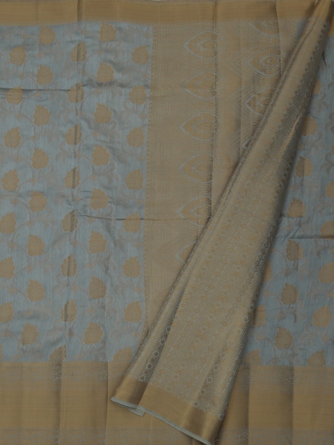 

Pothys Grey & Gold-Toned Jute Silk Woven Design Saree