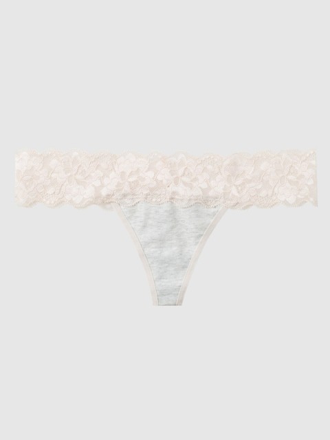 

La Senza Women Grey & Pink Lace Remix Thongs 11118667-3XFM