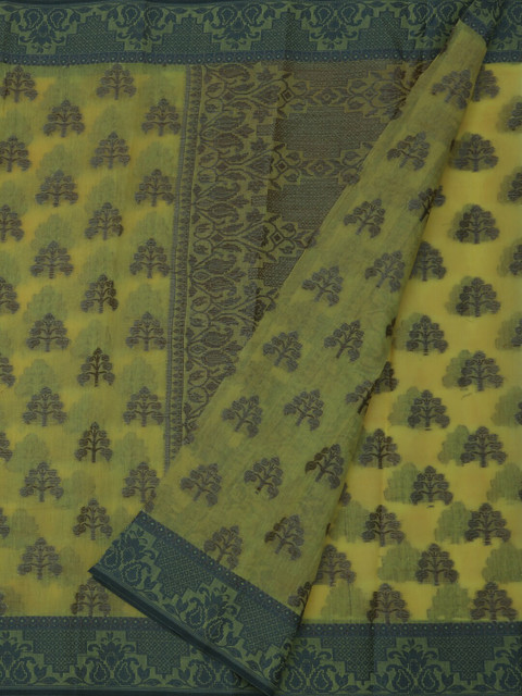 

Pothys Yellow & Green Cotton Blend Woven Design Saree