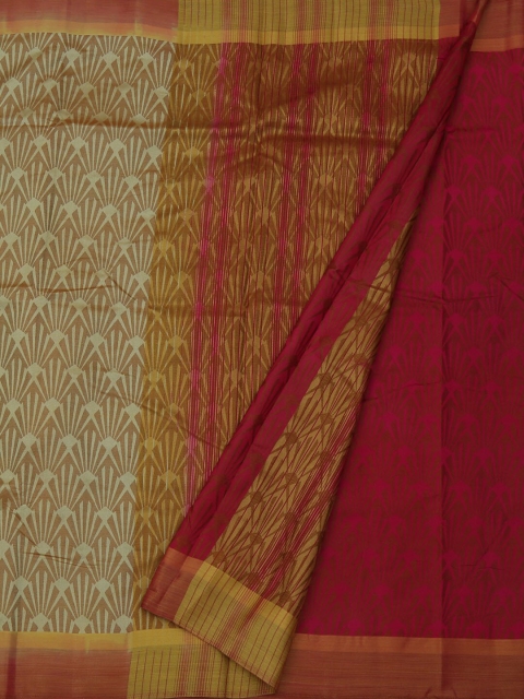 

Pothys Cream-Coloured Printed Jute Silk Saree