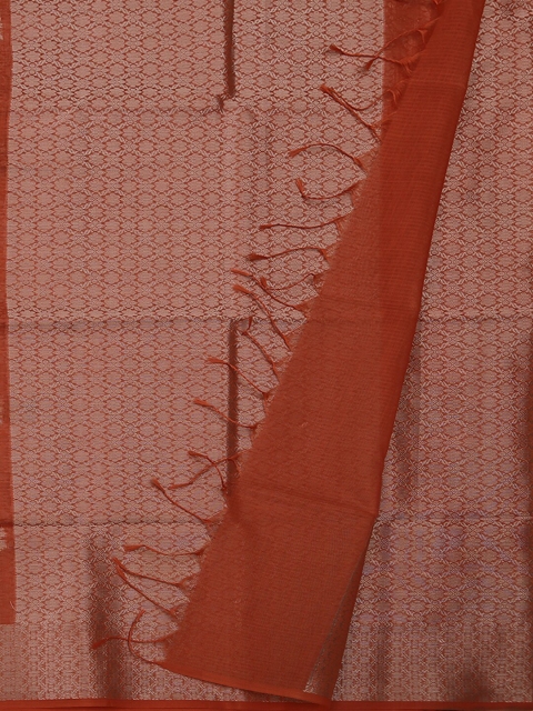 

Pothys Peach-Coloured & Off-White Supernet Woven Design Saree